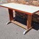Art Deco dining table in oak with a pearlescent laminate top, 145x60 cm.