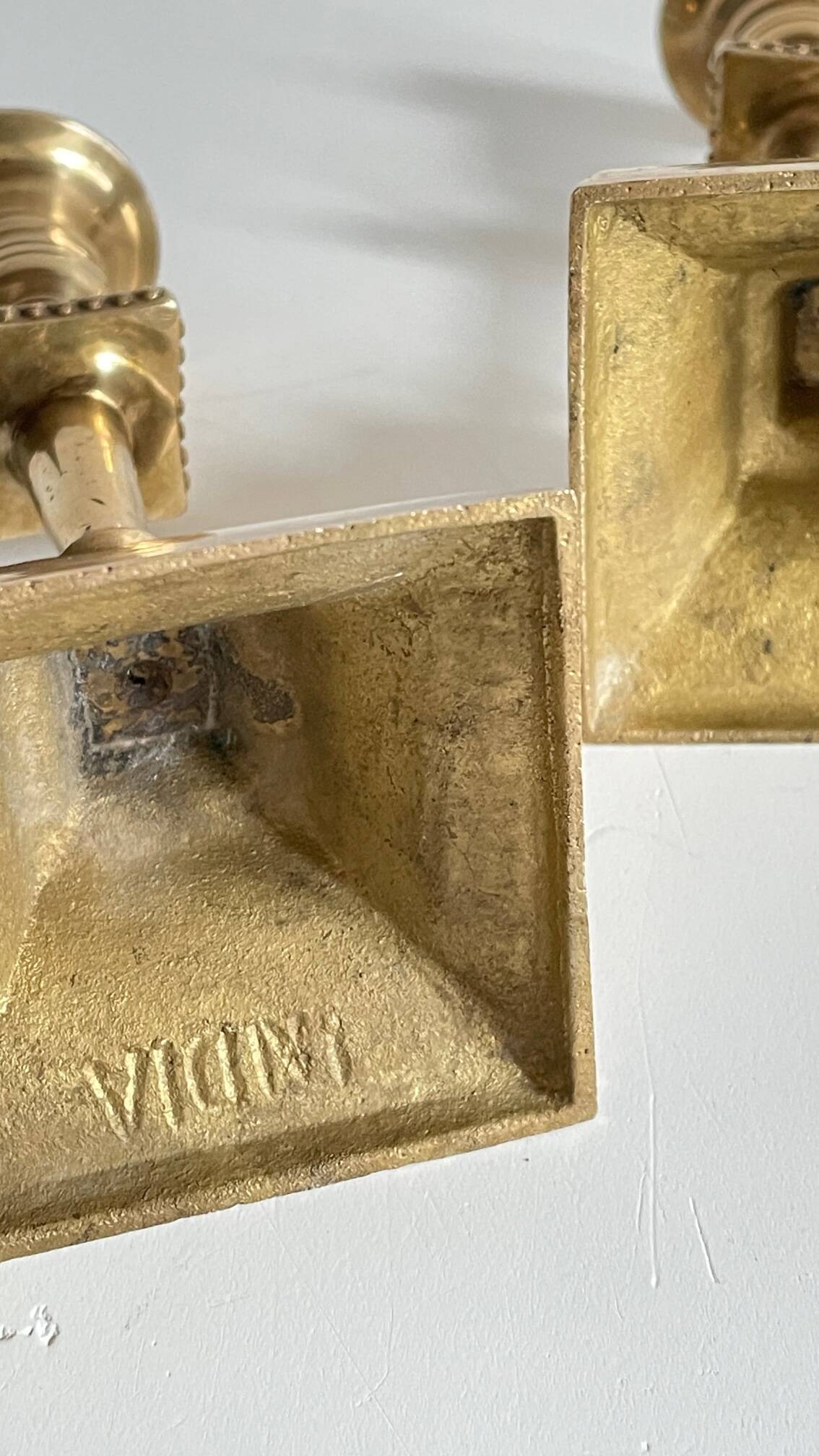 Pair of Vintage INDIA Solid Brass CANDLE HOLDERS