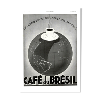 Vintage poster 30s Café du Brésil