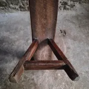 Antique farmhouse bench, 266 cm – oak and pine, 19th century, France