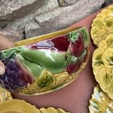 Sarreguemines barbotine service 6 plates and salad bowl