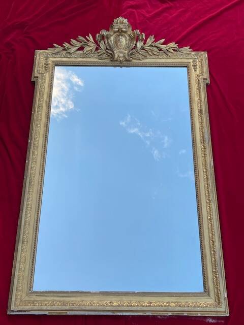 Sore napoleon iii wooden fireplace mirror