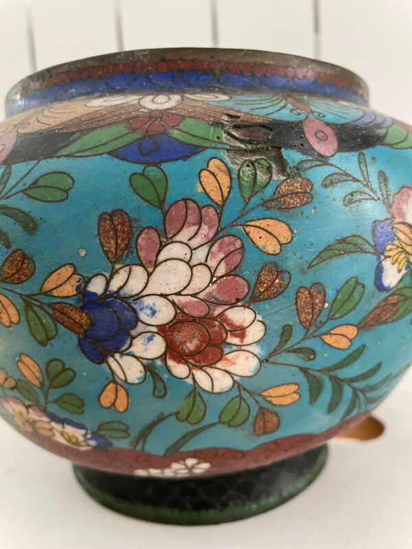 Cache-pot ancien en cloisonné, Japon, XIXe