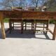 Old farmhouse table made entirely of restored solid oak.