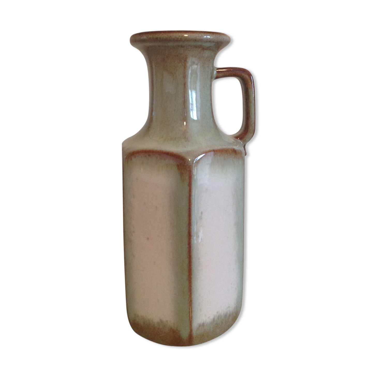 Hexagonal vase with handle vintage Fat Lava Scheurich