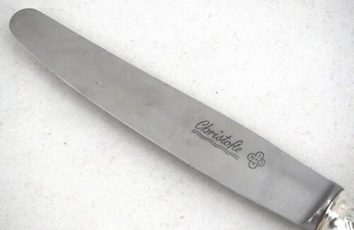 Christofle Rubans, 10 dessert knives, dessert, cheese, silver-plated metal.