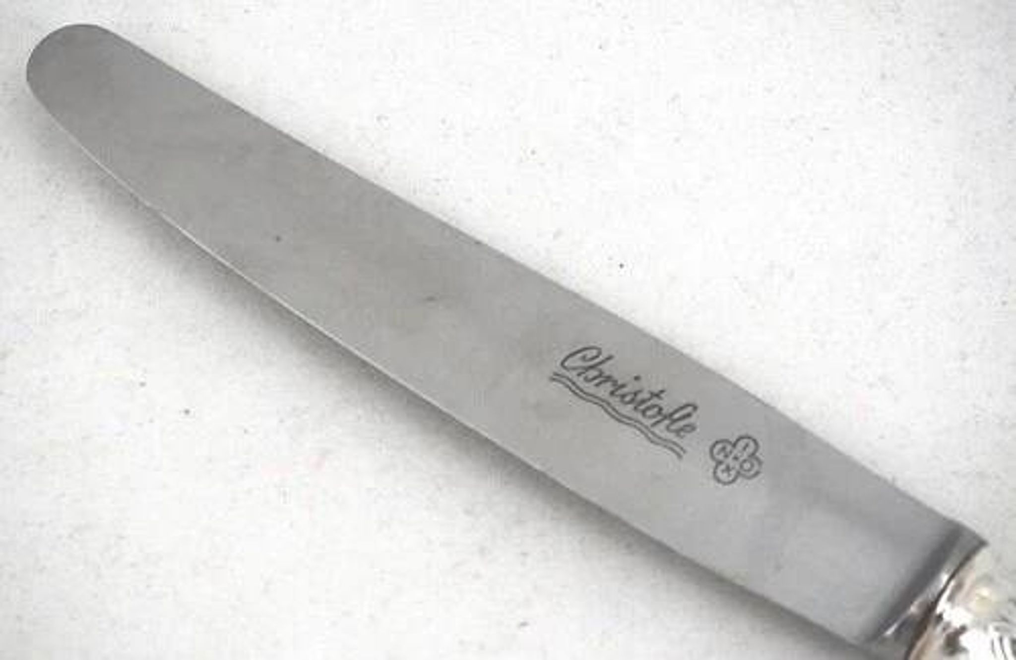 Christofle Rubans, 10 dessert knives, dessert, cheese, silver-plated metal.