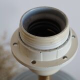 Column lamp base in gray earthenware