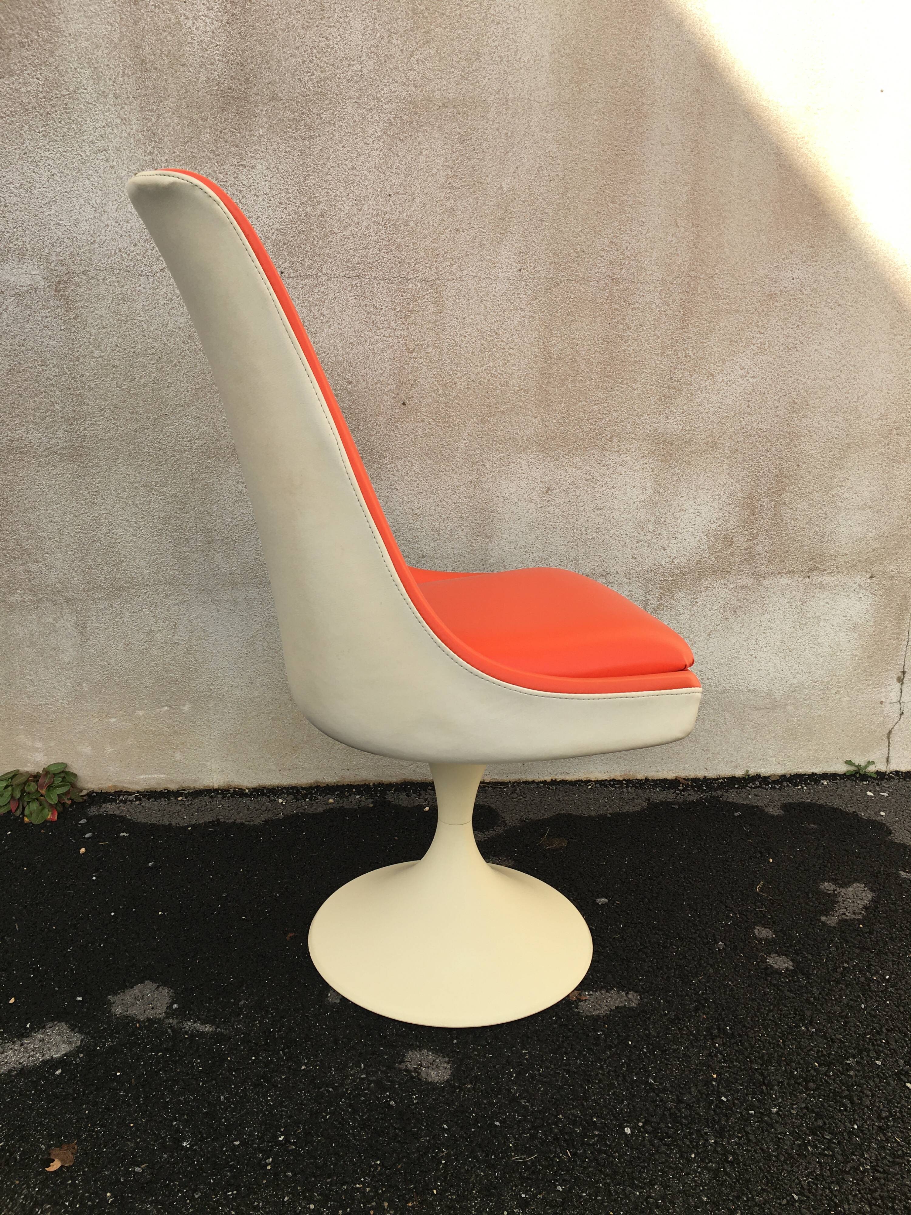 Orange tulip foot armchair