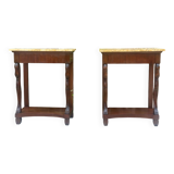 Pair of Empire style mahogany consoles, 20th century