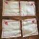 Hand embroidered linen tablecloth and napkins