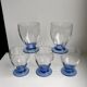 Set of 5 blue colored wine glasses 70s