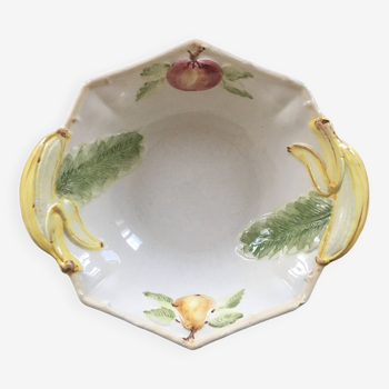 Large slip bowl with fruit decor