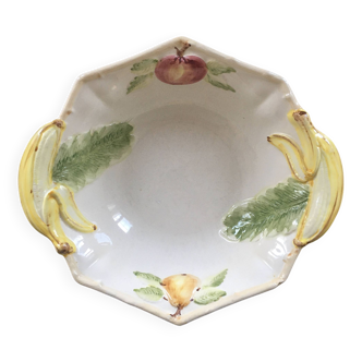 Large slip bowl with fruit decor