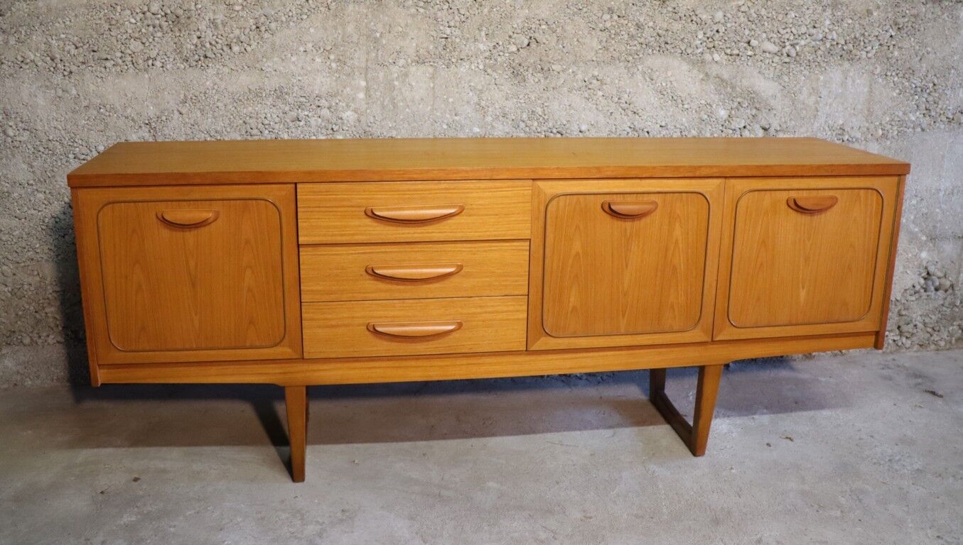 Enfilade scandinave en bois blond 1960