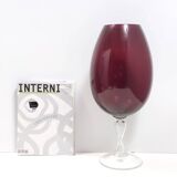 Vintage Crimson Hand-Blown Glass Vase, Empoli, Italy