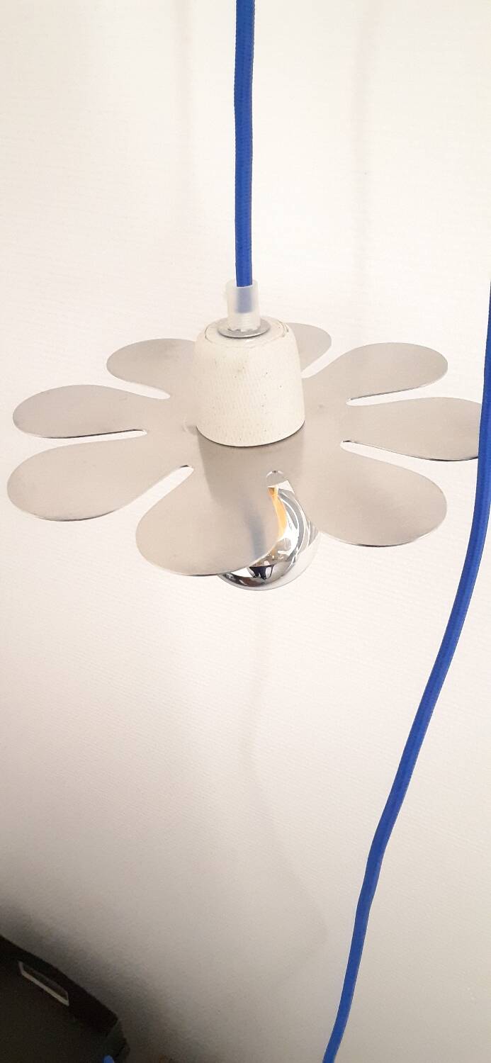 Brushed stainless steel portable lamp