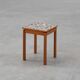 Table d'appoint vintage en bois de pin carrelé de mosaïque, Belgique années 1950