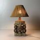Mid century brutalist ceramic table lamp by Bernard Rooke, 1970s