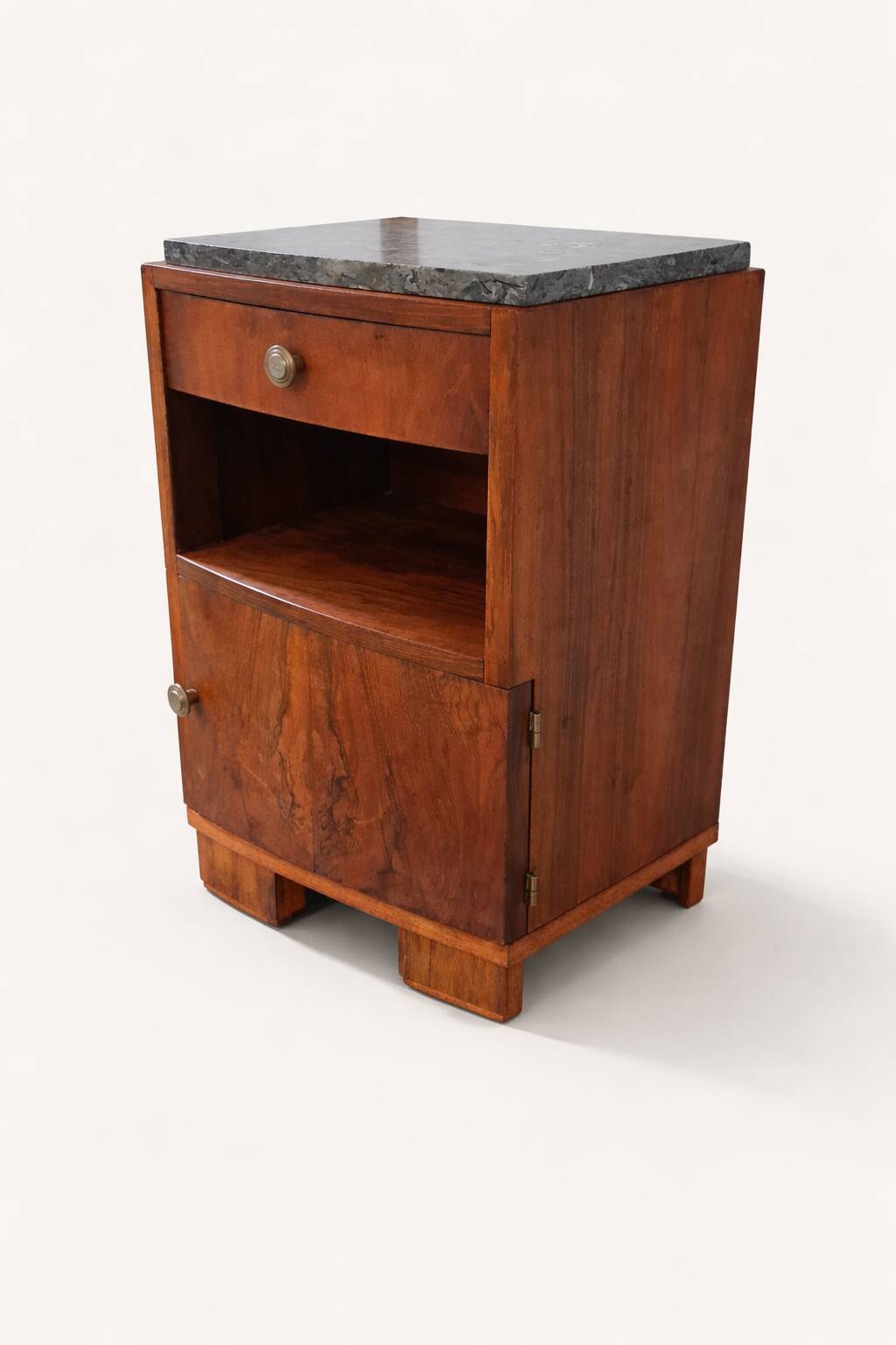 Art Deco side table in wood and marble – 1930s – bedside table