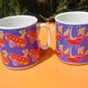 Two mugs/cup in porcelain from Villeroy and Boch decoration boat / plane made in Luxembourg