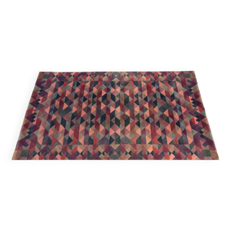 1980s Gorgeous Woolen Rug by Missoni for T&J Vestor called "Luxor". Made in Italy