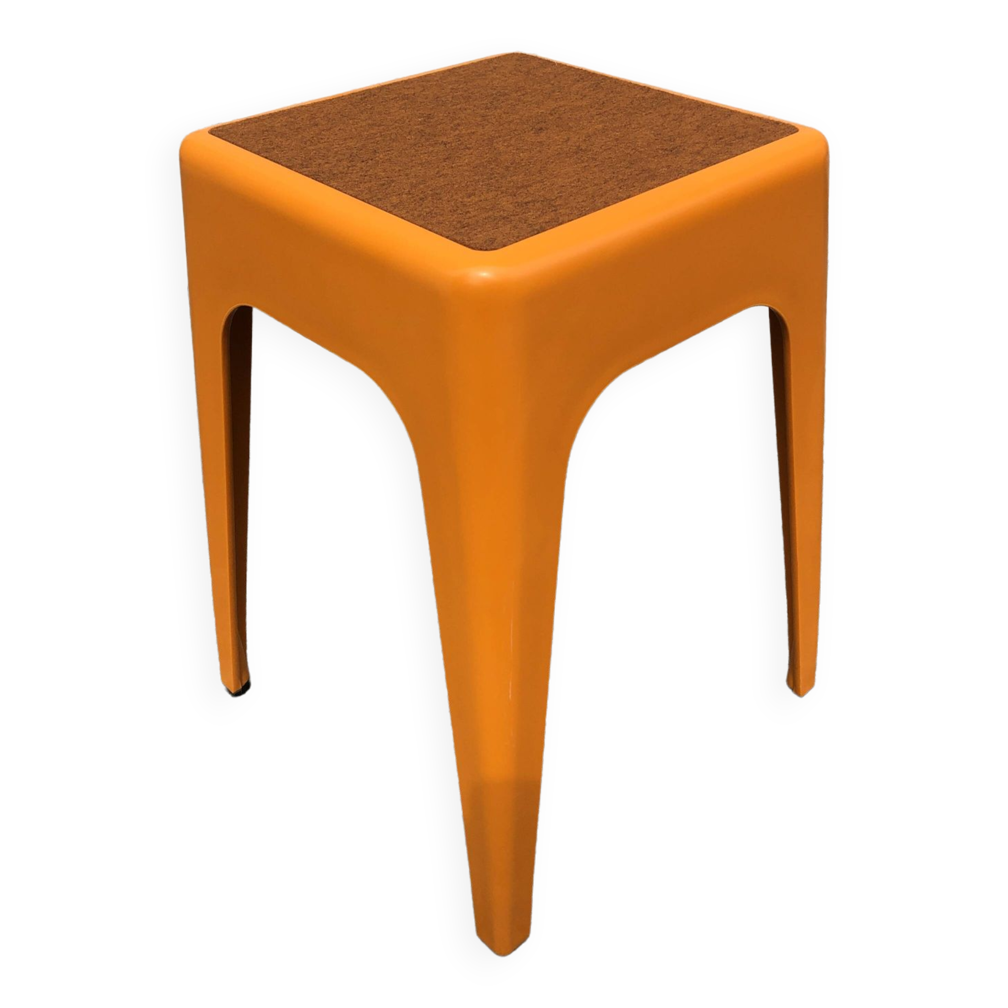 Orange plastic stool, 1970