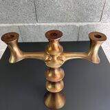 Brutalist gilt bronze candelabra