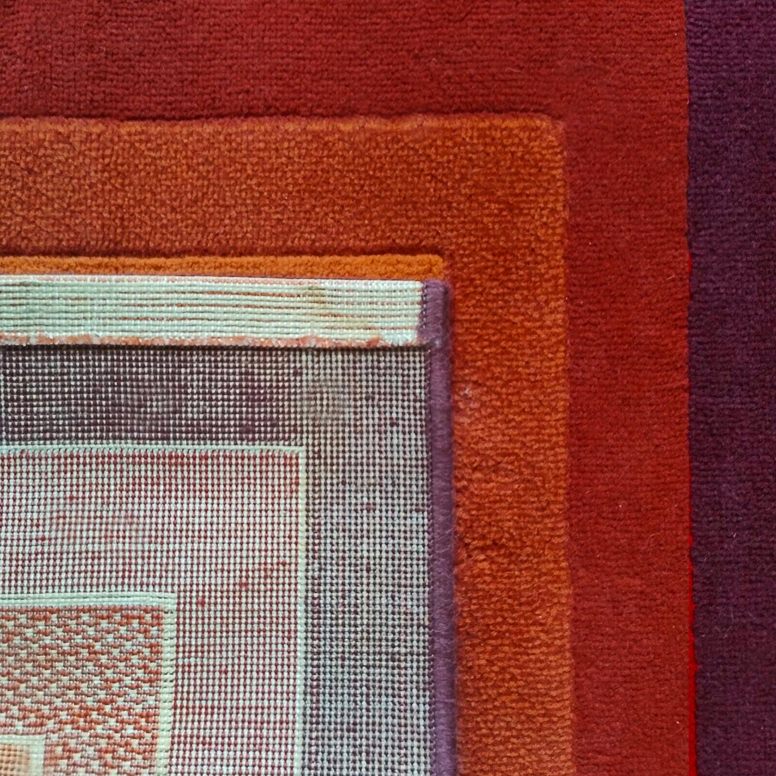 1970s Gorgeous Verner Panton Style "Quadrat" Geometric Op Art Rug. Made in