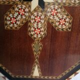 Old oriental plateau in marquetry.