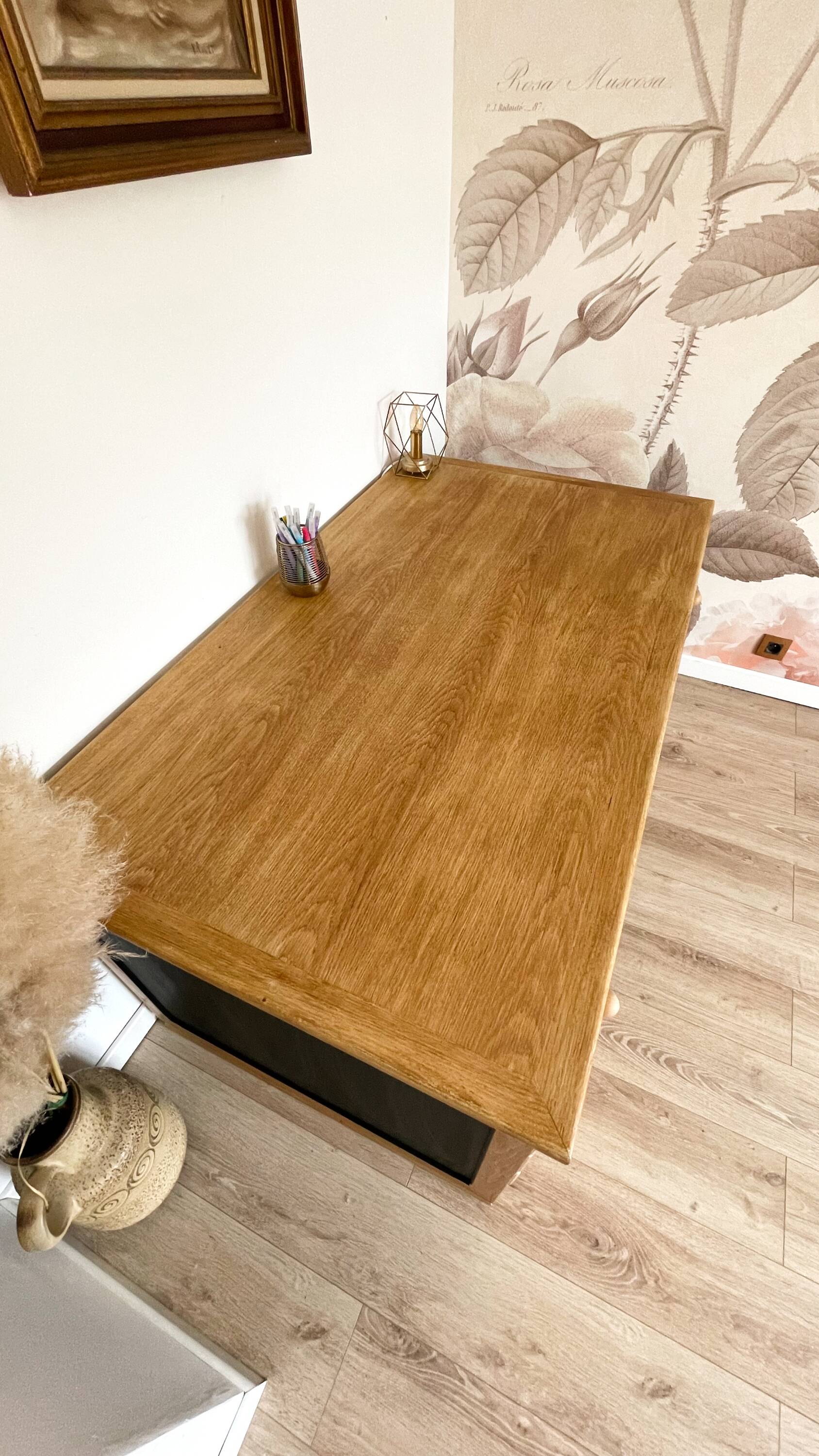 Large solid oak desk