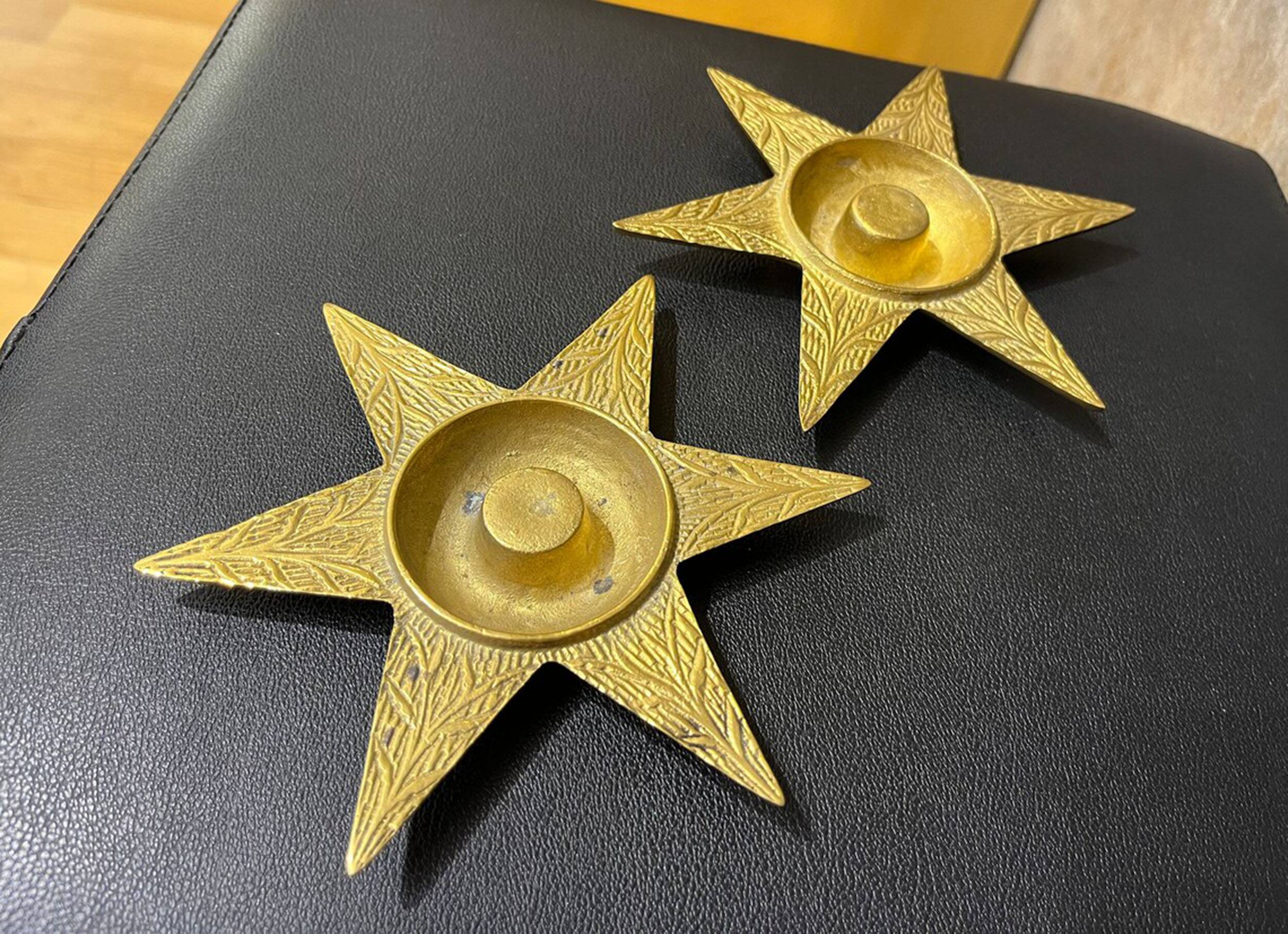 Vintage 2 Piece Ashtray Set Star Design