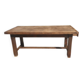 Solid oak farmhouse table with one drawer