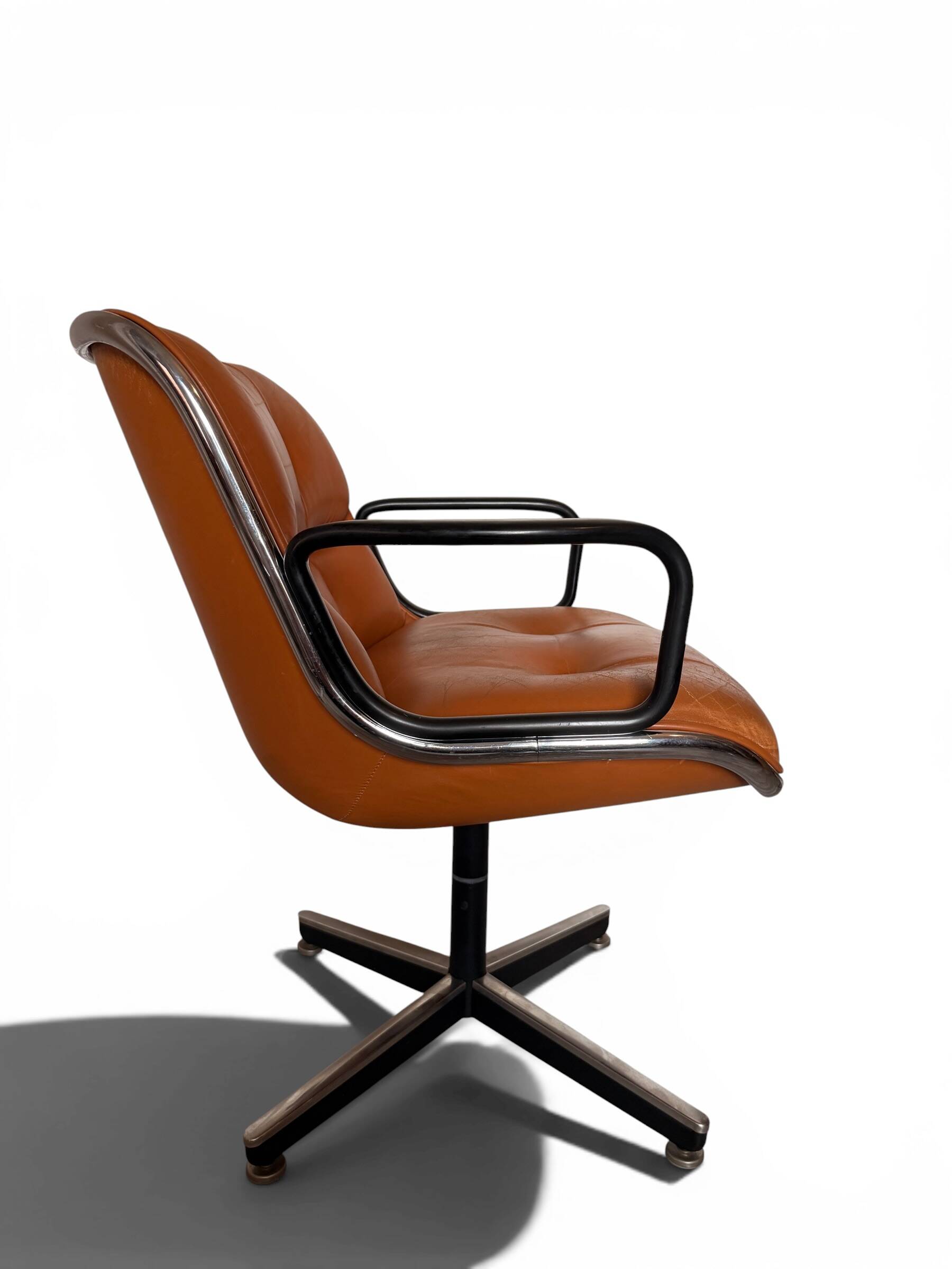 Knoll Pollock Armchair 4 Legs - Vintage Camel Leather
