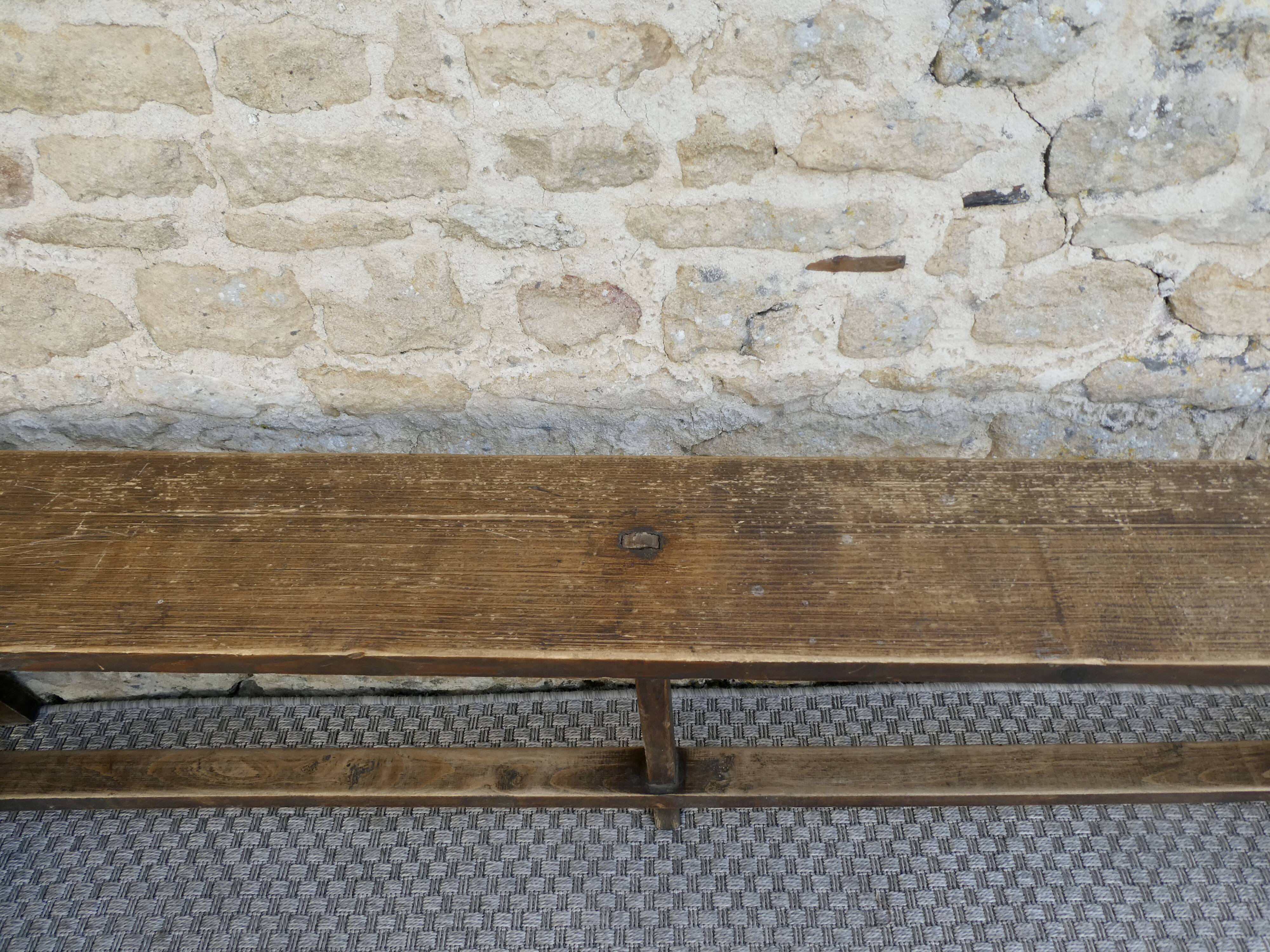 Old solid wood bench, 2 m
