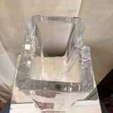 Magnificent rectangular crystal vase of daum years 1960 1970