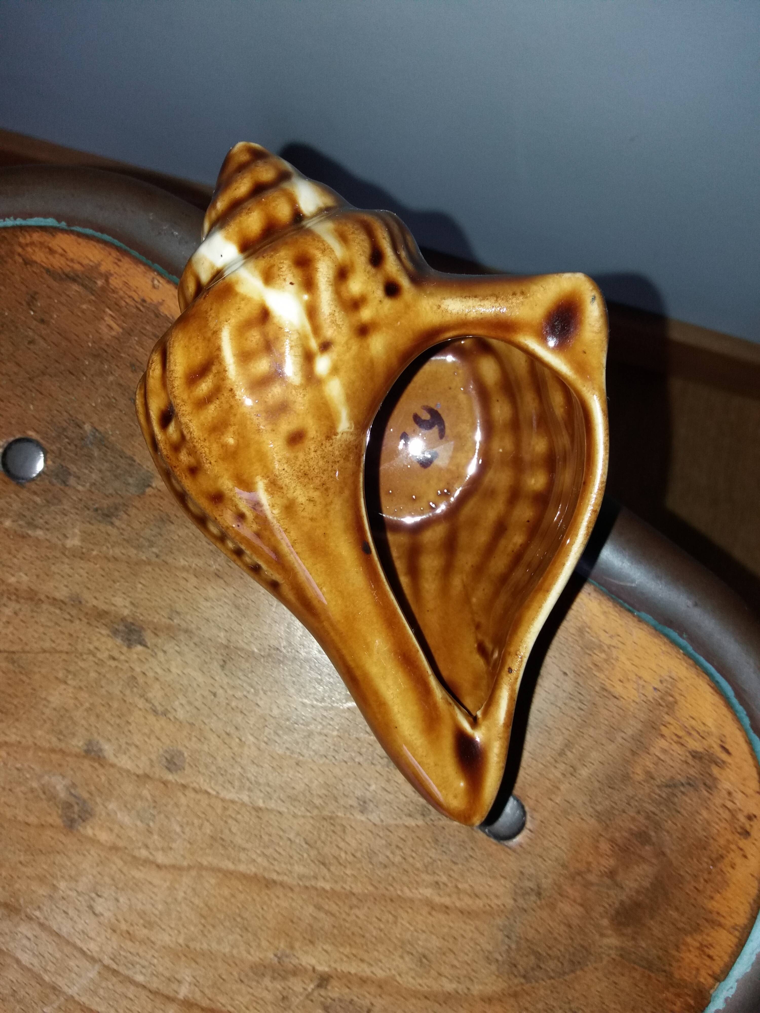 Ashtray shell signed numbered