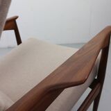 Danish adjustable wingback lounge chair in teak by Ib Kofod Larsen