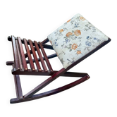 Folding footrest with vintage embroidery