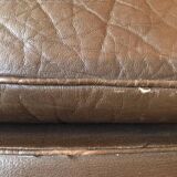 4-seater brown leather canapé Arne Norell Model Merkur