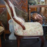 Louis Philippe period armchair with violin-shaped back in mahogany