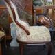 Louis Philippe period armchair with violin-shaped back in mahogany