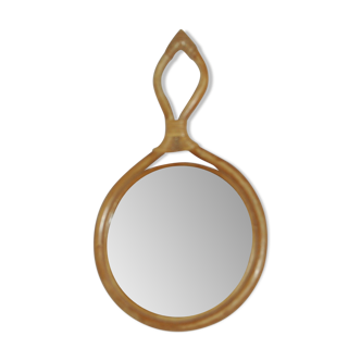 Miroir en rotin 1960 - 38x23cm