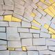 Table basse en acier inoxydable et laiton par Jean Claude Dresse