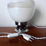 Lampe space age globe et chrome