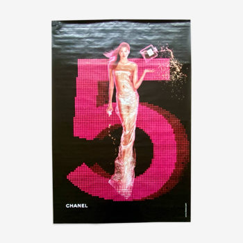 Original poster Chanel #5 by Jean-Paul Goude. Pink version. 2001