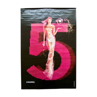 Affiche originale Chanel #5 by Jean-Paul Goude.  Pink version. 2001