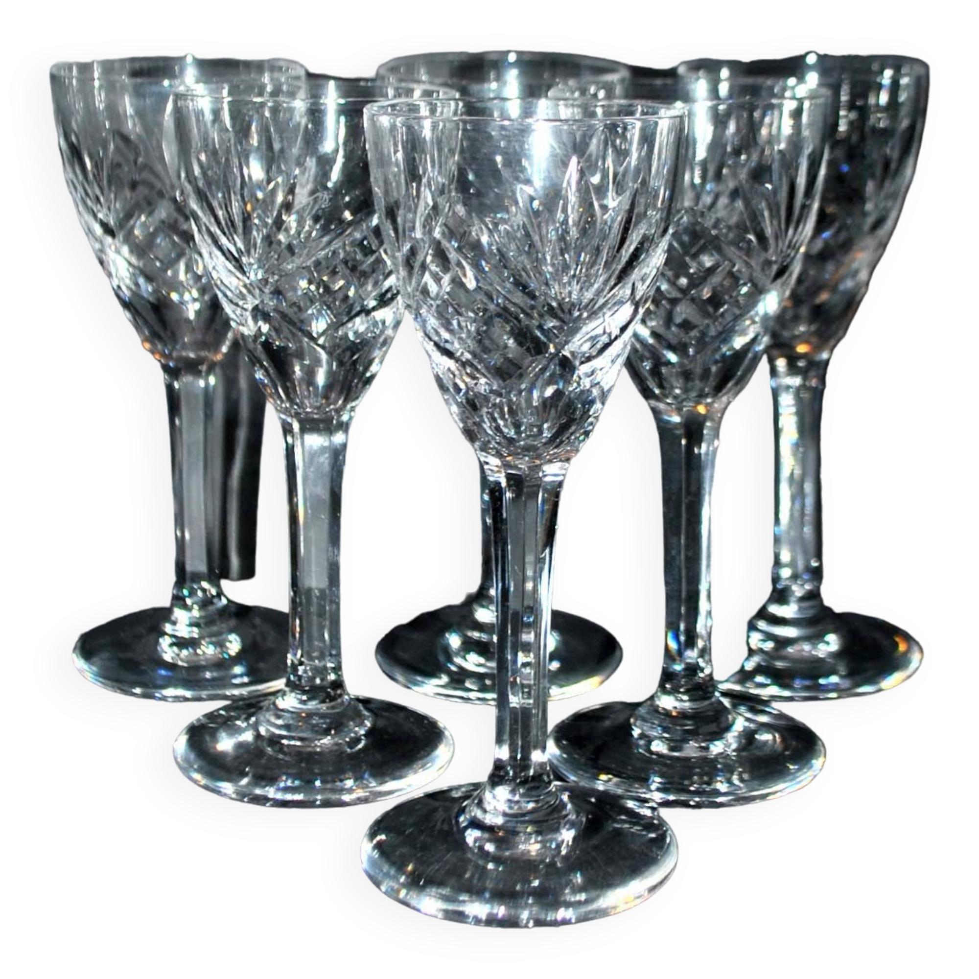 Set of 6 Chantilly liqueur glasses in cut crystal from SAINT-LOUIS signed 11.5cm