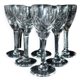 Lot de 6 verres à liqueur Chantilly en cristal taillé de SAINT-LOUIS signé 11.5cm