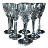 Lot de 6 verres à liqueur Chantilly en cristal taillé de SAINT-LOUIS signé 11.5cm